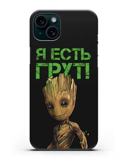 Чехол с иллюстрацией Грут силиконовый для iPhone 15 Plus