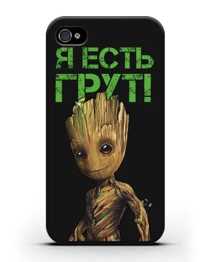 Чехол с иллюстрацией Грут силиконовый для iPhone 4/4s