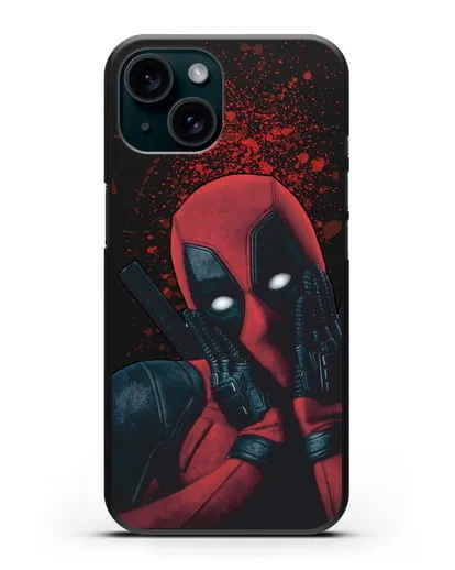 Чехол с иллюстрацией Дэдпул силиконовый для iPhone 15