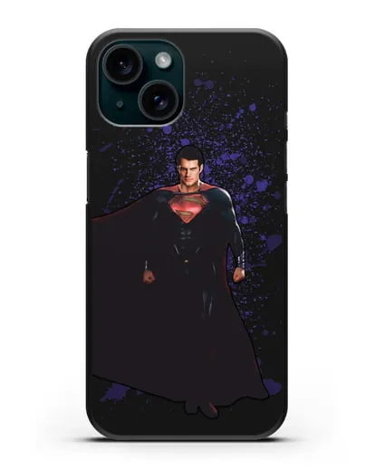 Чехол с иллюстрацией Супермен силиконовый для iPhone 15