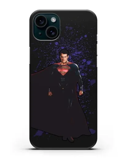 Чехол с иллюстрацией Супермен силиконовый для iPhone 15 Plus