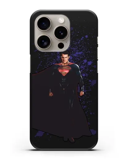 Чехол с иллюстрацией Супермен силиконовый для iPhone 15 Pro