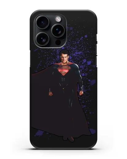Чехол с иллюстрацией Супермен силиконовый для iPhone 15 Pro Max