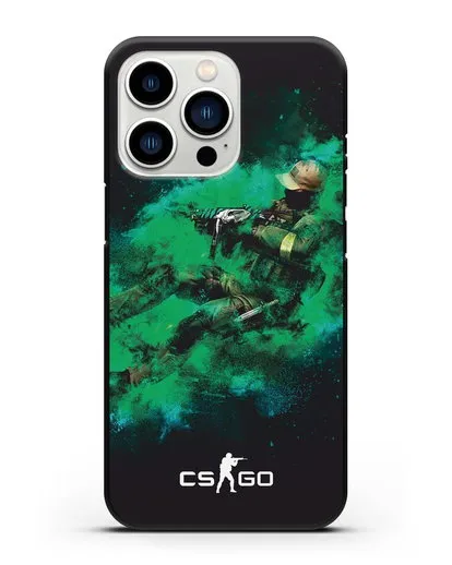 Чехол Counter-Strike GO террорист силиконовый для iPhone 13 Pro