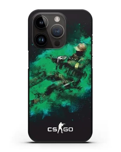 Чехол Counter-Strike GO террорист силиконовый для iPhone 14 Pro