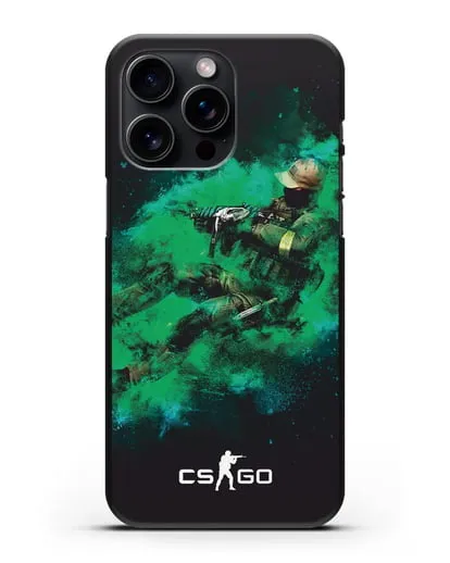 Чехол Counter-Strike GO террорист силиконовый для iPhone 15 Pro Max