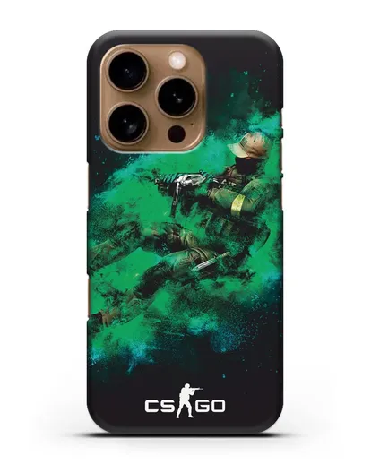 Чехол Counter-Strike GO террорист силиконовый для iPhone 16 Pro