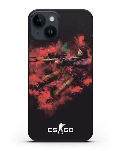 Чехол CS GO снайпер спецназ силиконовый для iPhone 14