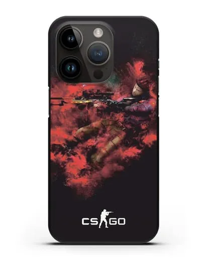 Чехол CS GO снайпер спецназ силиконовый для iPhone 14 Pro