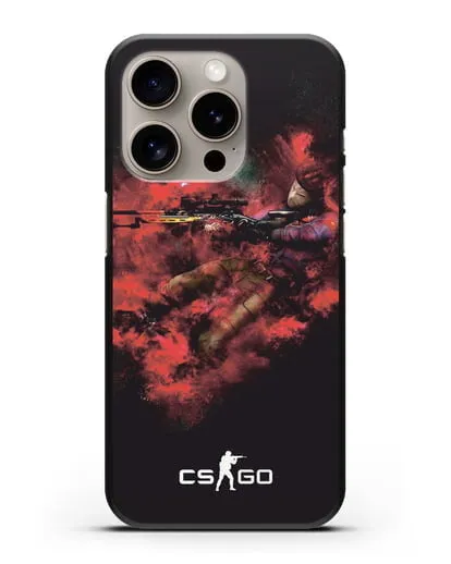 Чехол CS GO снайпер спецназ силиконовый для iPhone 15 Pro