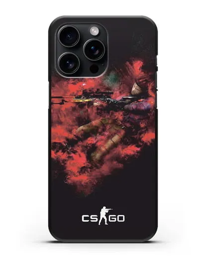 Чехол CS GO снайпер спецназ силиконовый для iPhone 15 Pro Max