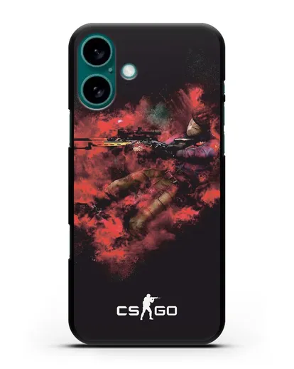 Чехол CS GO снайпер спецназ силиконовый для iPhone 16 Plus