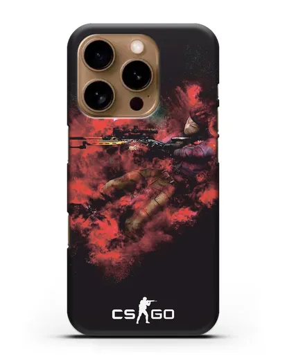 Чехол CS GO снайпер спецназ силиконовый для iPhone 16 Pro