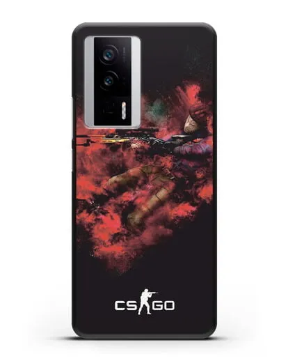 Чехол CS GO снайпер спецназ силиконовый для Xiaomi Poco F5 Pro