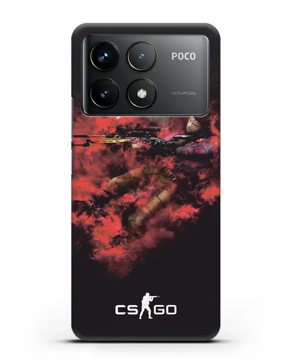 Чехол CS GO снайпер спецназ силиконовый для Xiaomi Poco F6 Pro