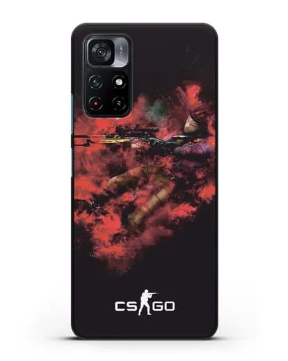 Чехол CS GO снайпер спецназ силиконовый для Xiaomi Poco M4 Pro 5G