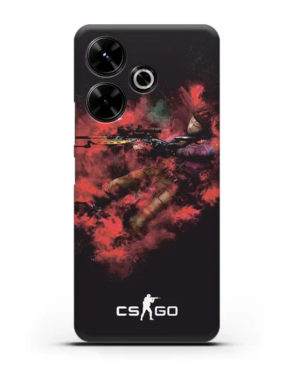 Чехол CS GO снайпер спецназ силиконовый для Xiaomi Poco M6