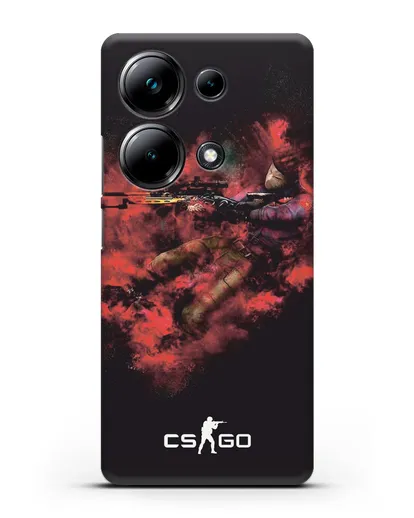 Чехол CS GO снайпер спецназ силиконовый для Xiaomi Poco M6 Pro