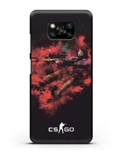 Чехол CS GO снайпер спецназ силиконовый для Xiaomi Poco X3 Pro