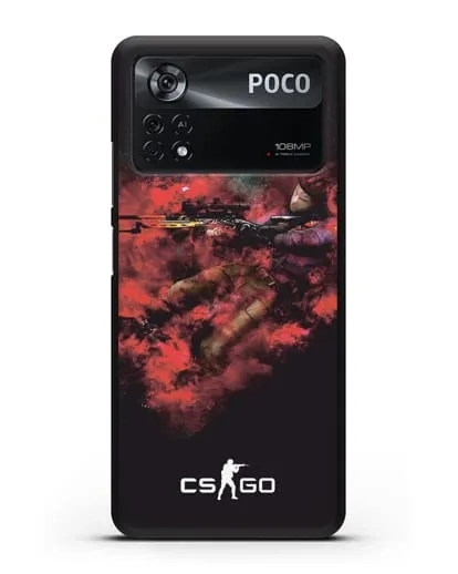 Чехол CS GO снайпер спецназ силиконовый для Xiaomi Poco X4 Pro