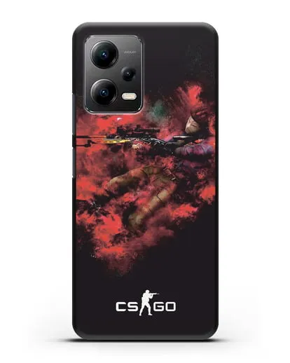 Чехол CS GO снайпер спецназ силиконовый для Xiaomi Poco X5