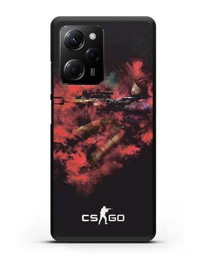 Чехол CS GO снайпер спецназ силиконовый для Xiaomi Poco X5 Pro