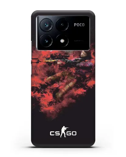 Чехол CS GO снайпер спецназ силиконовый для Xiaomi Poco X6 Pro
