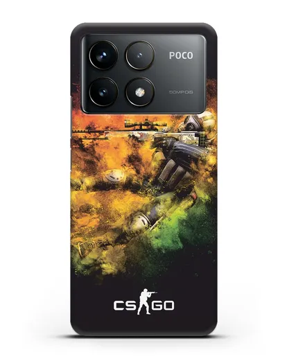 Чехол CS GO снайпер террорист силиконовый для Xiaomi Poco F6 Pro