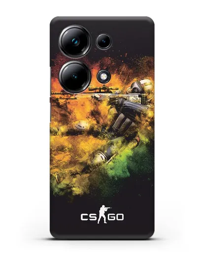 Чехол CS GO снайпер террорист силиконовый для Xiaomi Poco M6 Pro