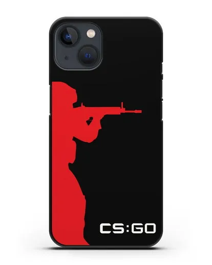 Чехол с силуэтом бойца спецназа CS GO силиконовый для iPhone 13 Mini