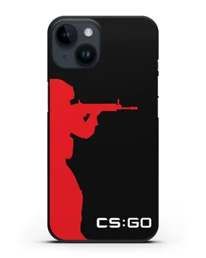 Чехол с силуэтом бойца спецназа CS GO силиконовый для iPhone 14