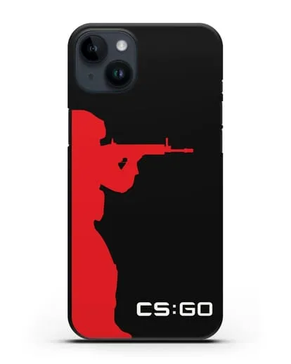 Чехол с силуэтом бойца спецназа CS GO силиконовый для iPhone 14 Plus