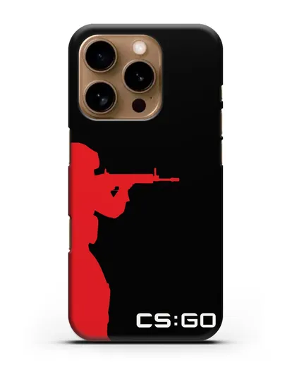 Чехол с силуэтом бойца спецназа CS GO силиконовый для iPhone 16 Pro