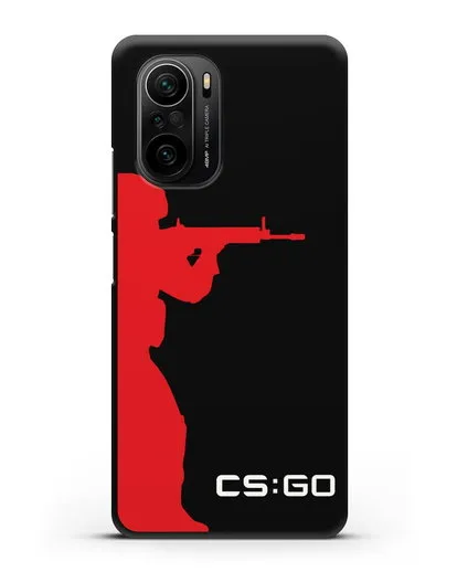 Чехол с силуэтом бойца спецназа CS GO силиконовый для Xiaomi Poco F3 Pro