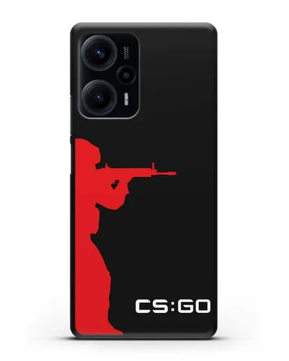 Чехол с силуэтом бойца спецназа CS GO силиконовый для Xiaomi Poco F5