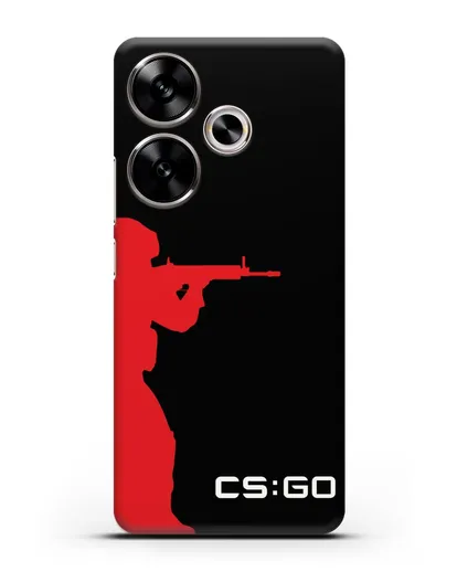 Чехол с силуэтом бойца спецназа CS GO силиконовый для Xiaomi Poco F6