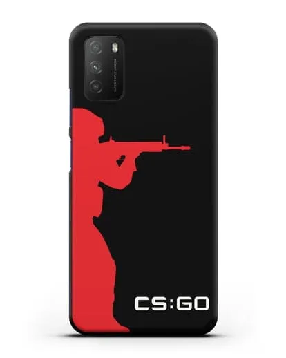 Чехол с силуэтом бойца спецназа CS GO силиконовый для Xiaomi Poco M3