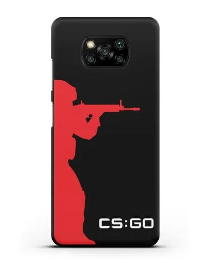 Чехол с силуэтом бойца спецназа CS GO силиконовый для Xiaomi Poco X3