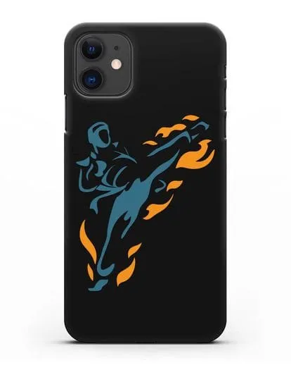 Чехол Боец каратэ силиконовый для iPhone 11