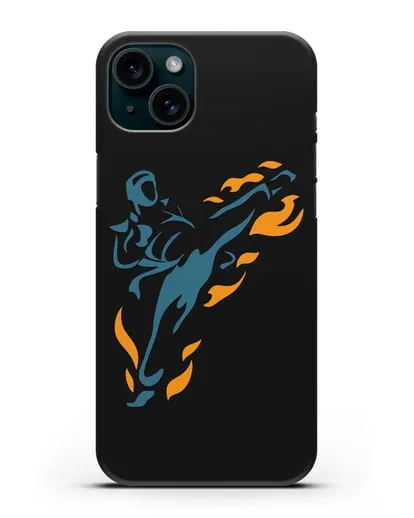 Чехол Боец каратэ силиконовый для iPhone 15 Plus
