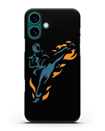 Чехол Боец каратэ силиконовый для iPhone 16 Plus