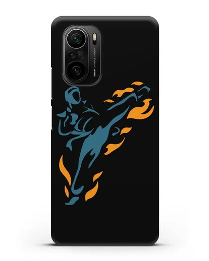 Чехол Боец каратэ силиконовый для Xiaomi Poco F3