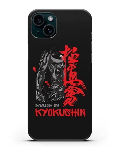 Чехол с рисунком и надписью Made in Kyokushin силиконовый для iPhone 15 Plus