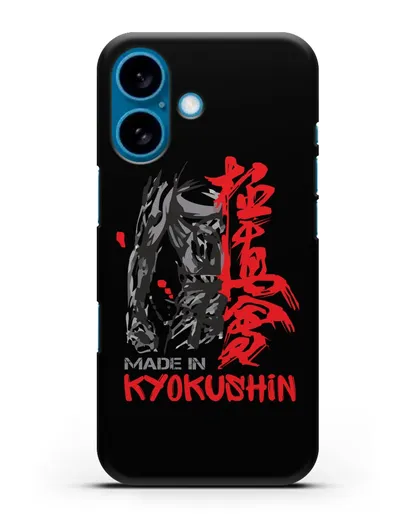 Чехол с рисунком и надписью Made in Kyokushin силиконовый для iPhone 16