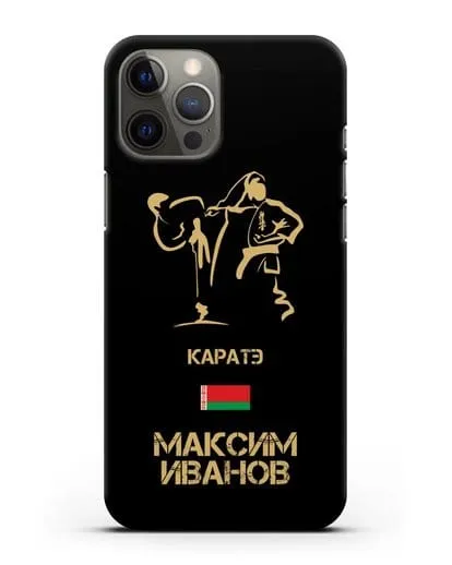 Именной чехол Каратэ с фамилией и именем силиконовый для iPhone 12 Pro Max