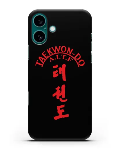 Чехол с надписью Taekwon-do A.I.T.F силиконовый для iPhone 16 Plus