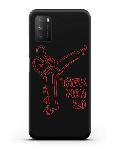 Чехол с изображением Боец Тхэквондо силиконовый для Xiaomi Poco M3