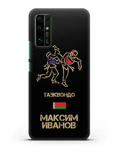 Именной чехол Таэквондо с фамилией и именем силиконовый для Honor 30