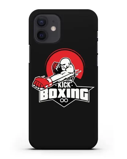 Чехол с изображением бойца и надписью Kick Boxing силиконовый для iPhone 12