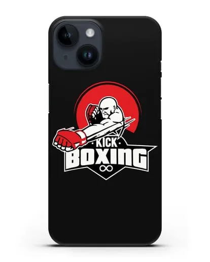 Чехол с изображением бойца и надписью Kick Boxing силиконовый для iPhone 14